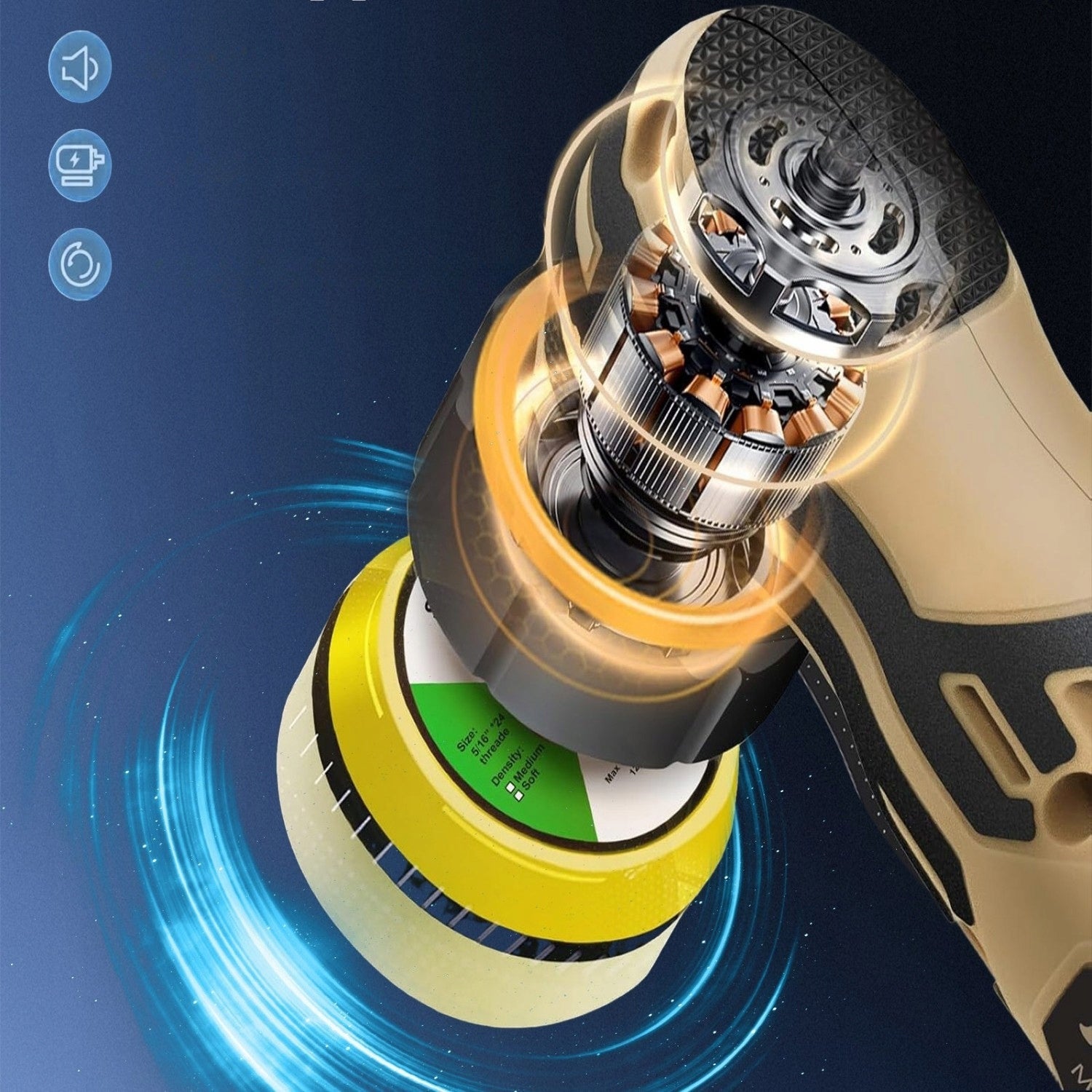 MINI CAR POLISHER CORDLESS POLISHING MACHINE FOR SCRATCHES SET 32IN1 Manufacturer code MPA-32W1-USB-C
