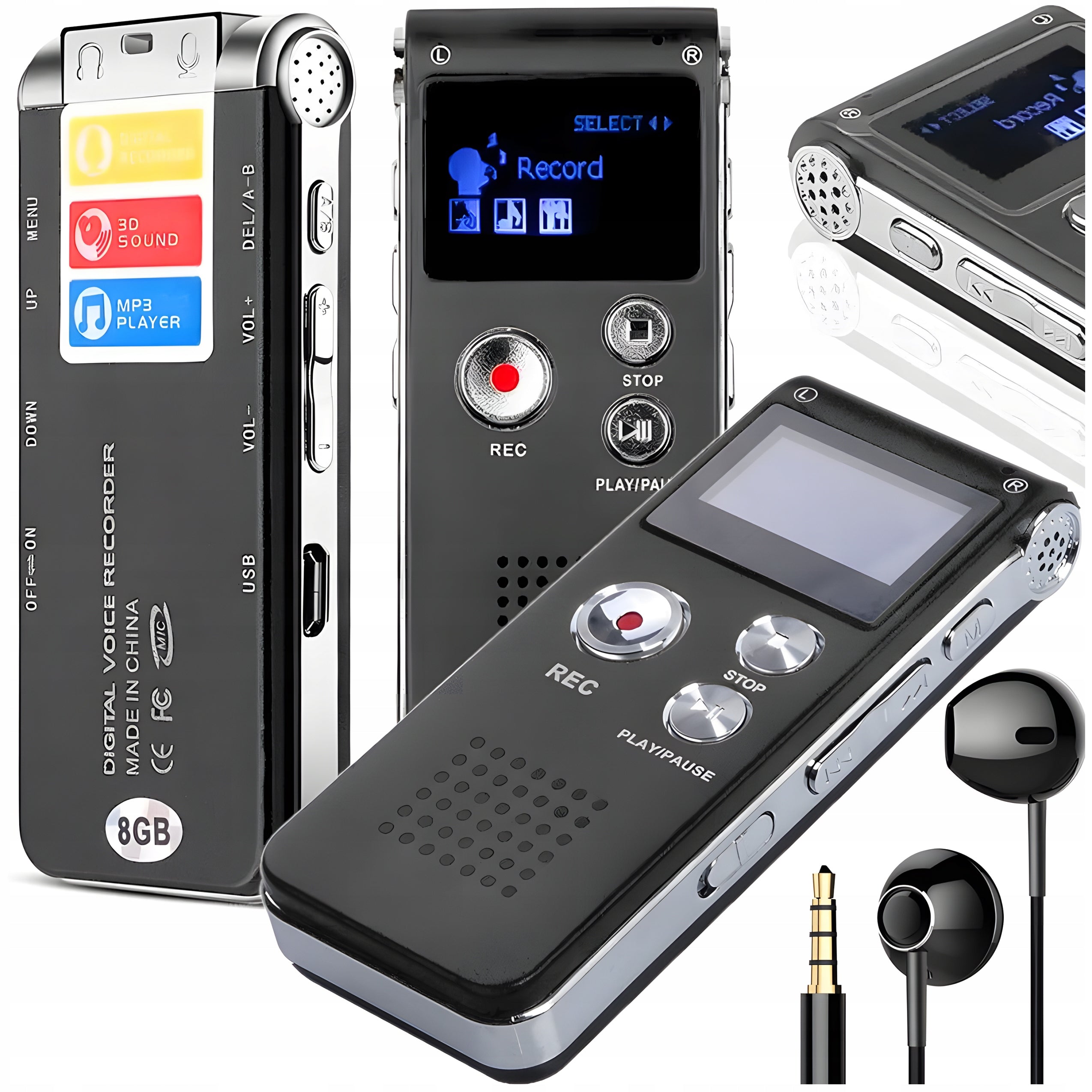 MINI DIGITAL VOICE RECORDER PROFESSIONAL EAVESDROPPING 8GB USB NOISE REDUCTION