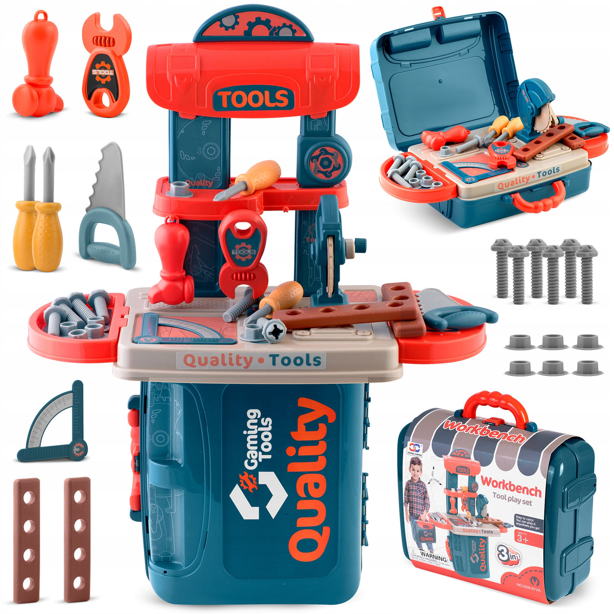 MINI DIY WORKSHOP FOR CHILDREN WITH TOOLS IN A SUITCASE RICOKIDS