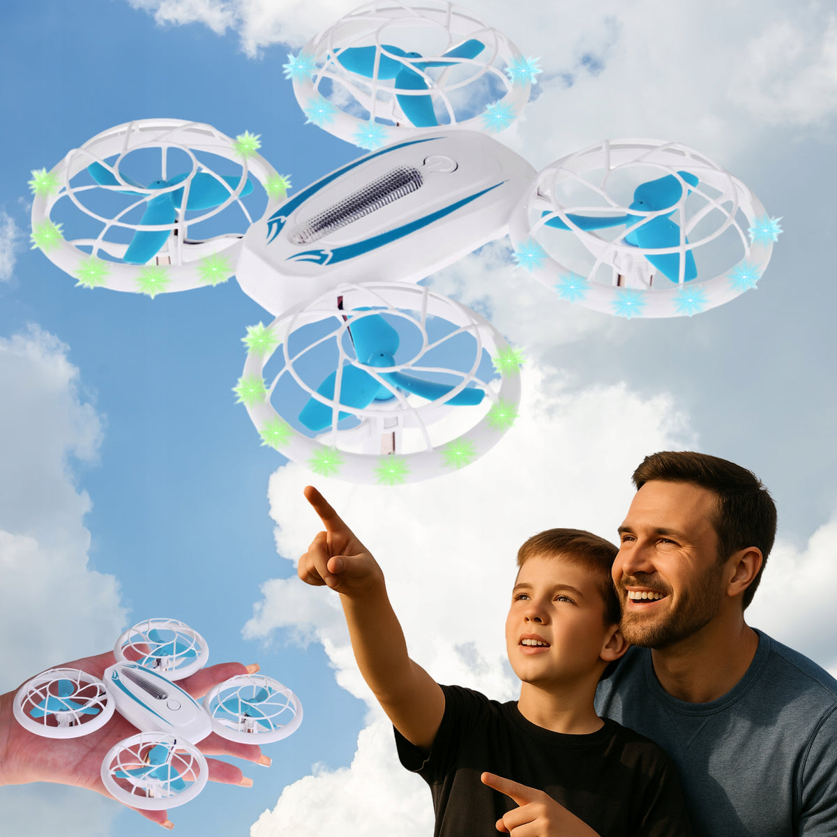 MINI DRONE with LED Lighting Remote Control Aerobatics 360° for Child Gift Manufacturer code Quadcopter headless sterowny lekki światło 58