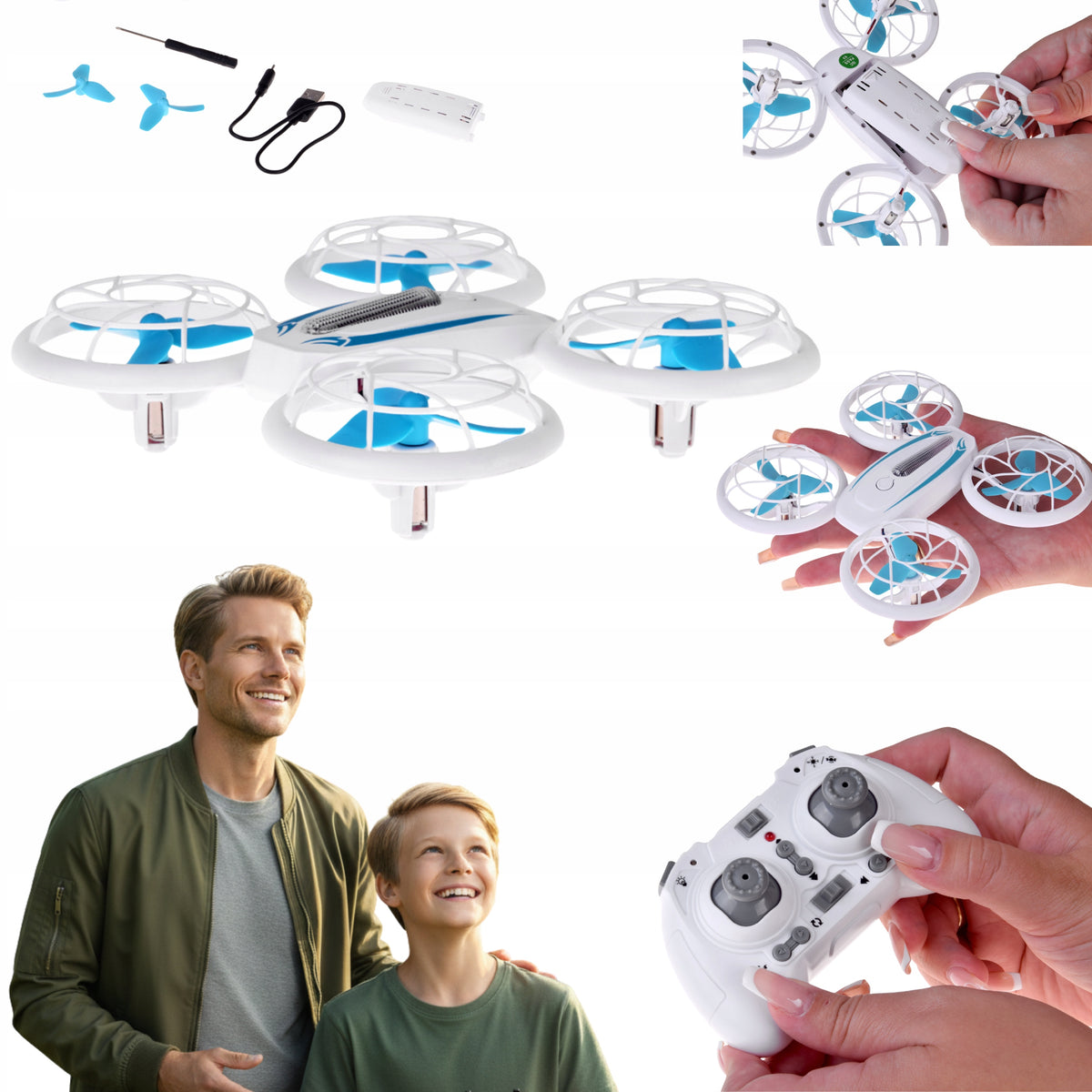 MINI DRONE with LED Lighting Remote Control Aerobatics 360° for Child Gift