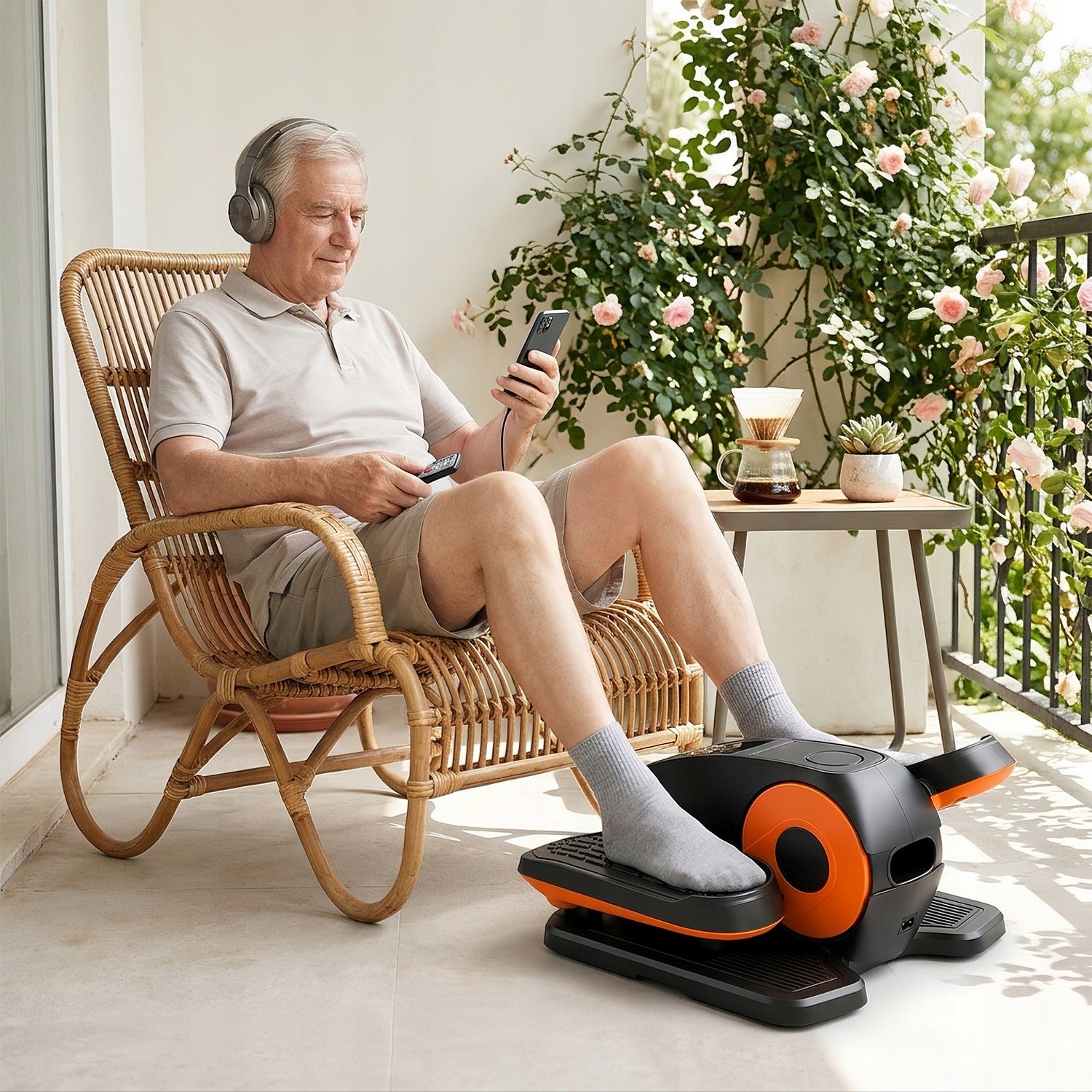 MINI ELECTRIC ELLIPTICAL CROSS TRAINER 12 LEVELS LEG REHABILITATION ROTOR Brand Merach