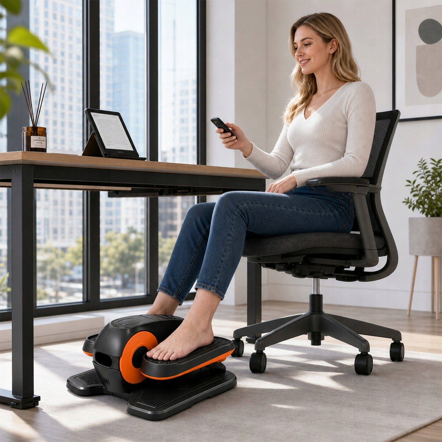 MINI ELECTRIC ELLIPTICAL CROSS TRAINER UNDER DESK FOR READING TV Maximum user weight 150 kg