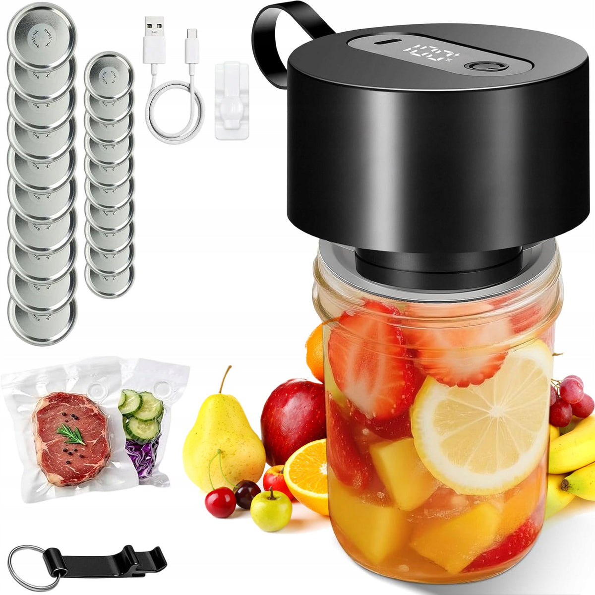 MINI ELECTRIC VACUUM SEAL KIT FOR MASON JARS AUTOMATIC