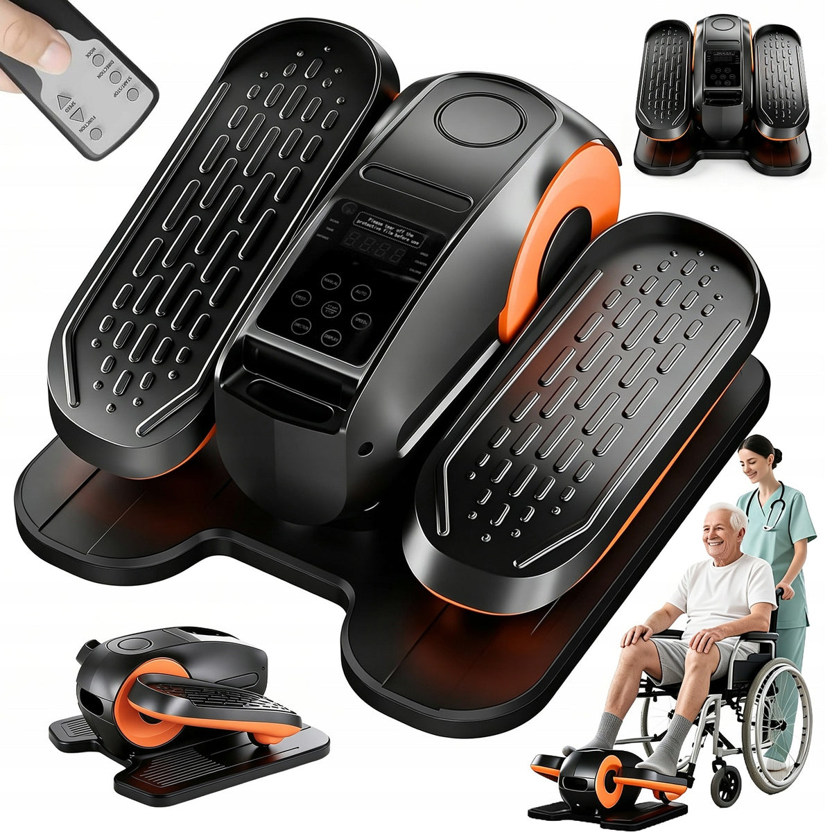 MINI ELLIPTICAL CROSS TRAINER ELECTRIC LEG TRAINER HOME REMOTE CONTROL LCD