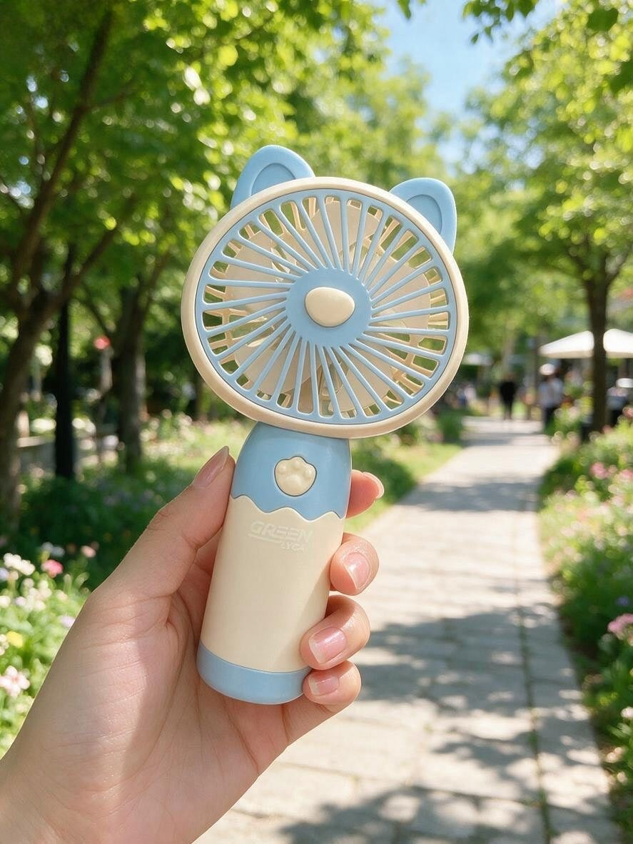 MINI FAN HANDHELD DESK PHONE STAND USB PORTABLE WITH EARS