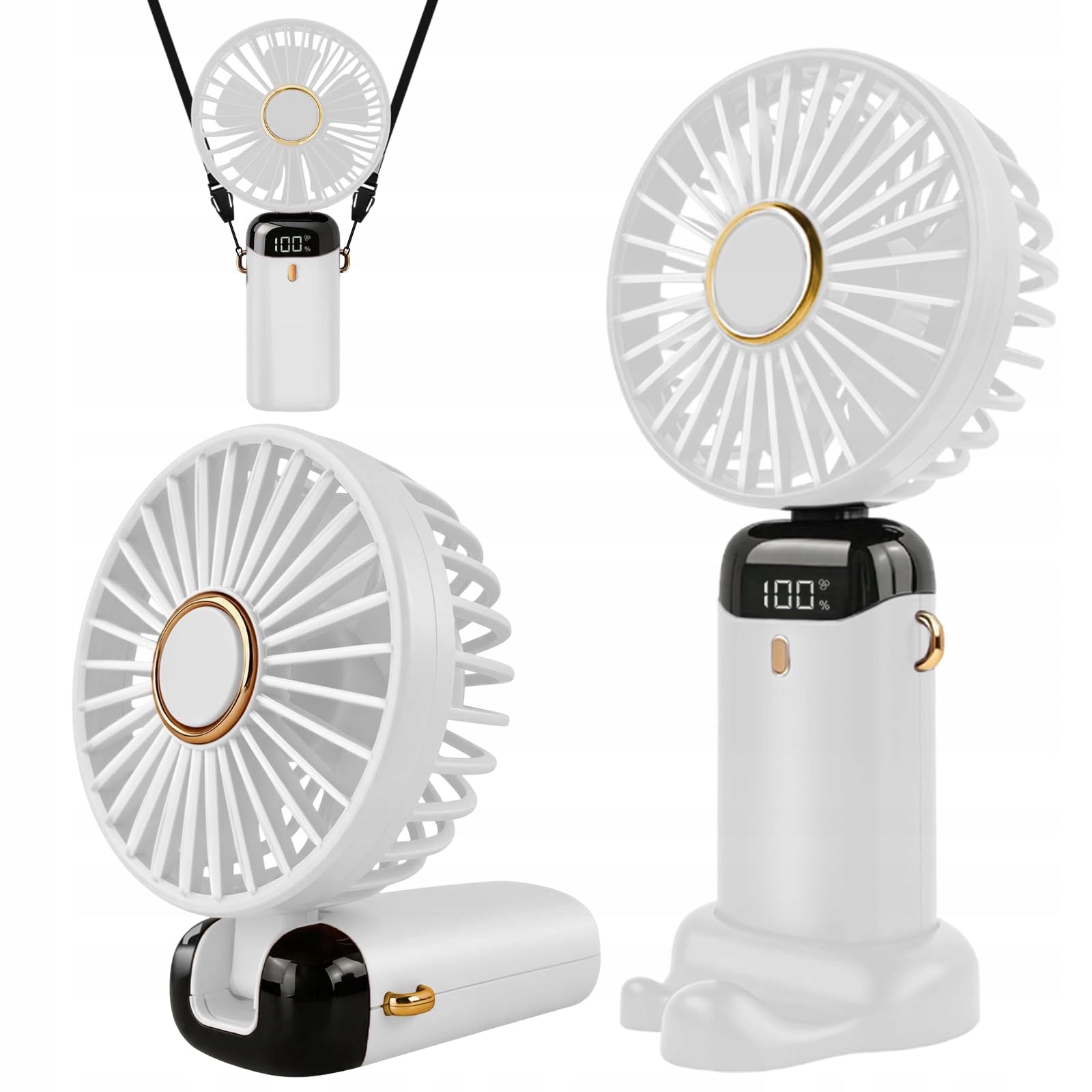 MINI FAN , WIRELESS HAND FAN 5 MODES WHITE