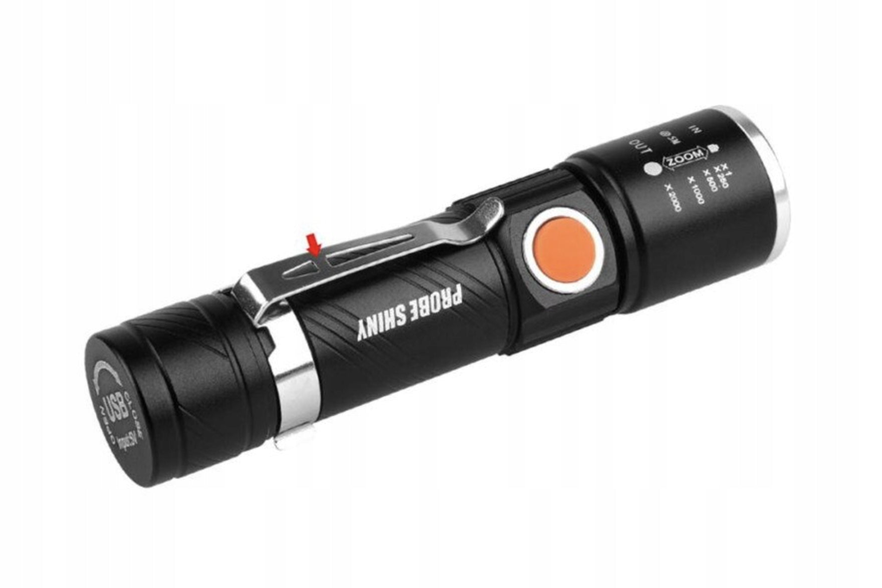 MINI FLASHLIGHT LED DIODE RECHARGEABLE USB ZOOM POWERFUL Brand no brand