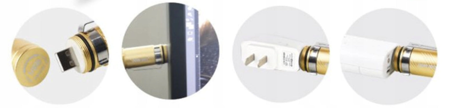 MINI FLASHLIGHT LED DIODE RECHARGEABLE USB ZOOM POWERFUL Color black