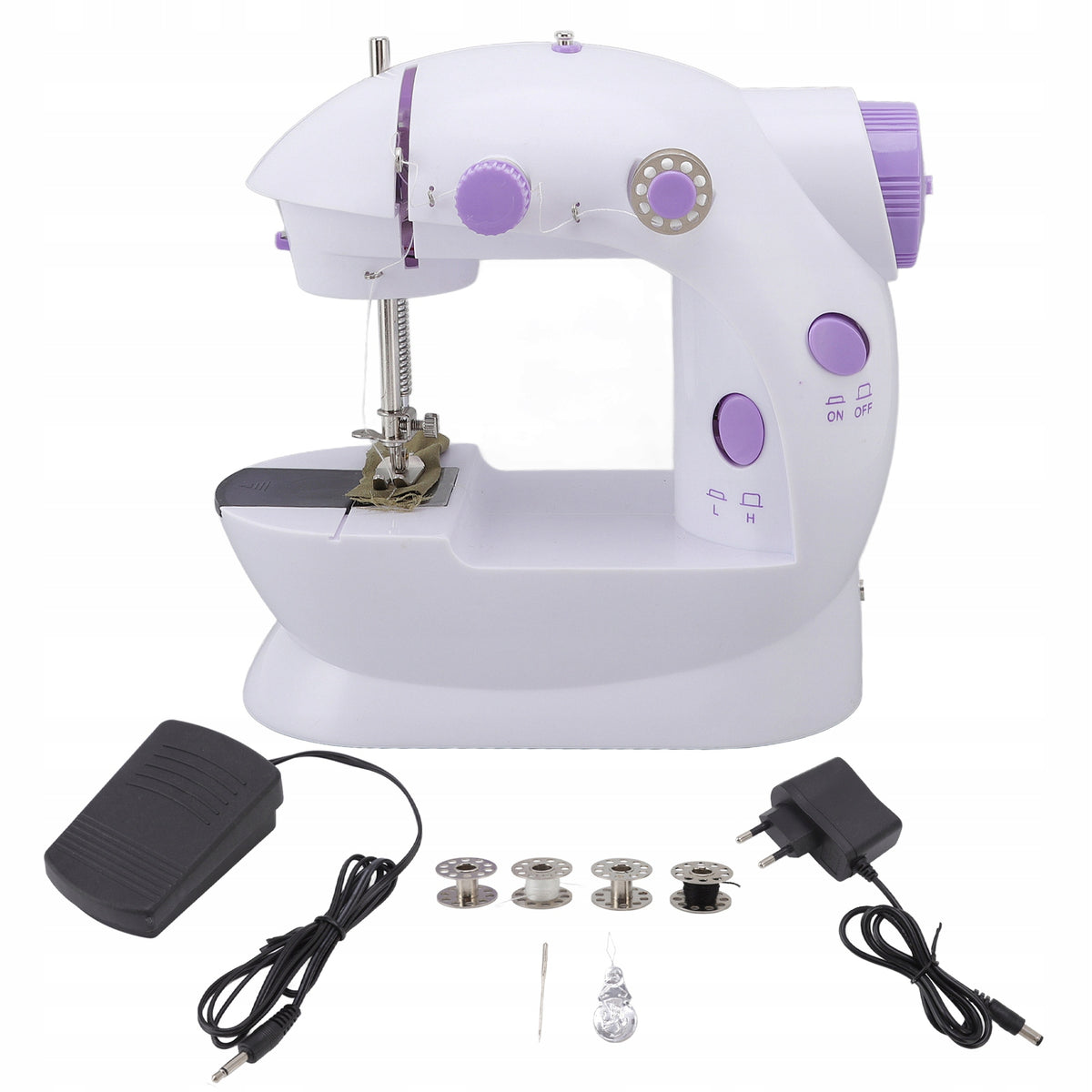MINI HOME SEWING MACHINE 12 STITCH STITCHES PORTABLE WITH PEDAL Packaging status original