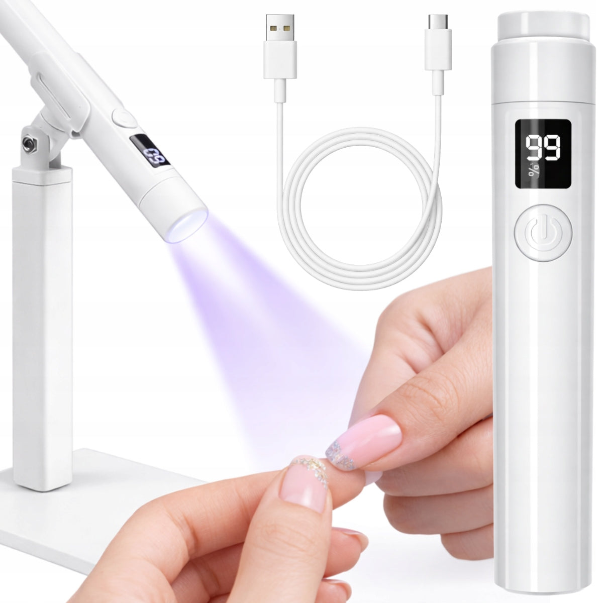 MINI LAMP LED UV NAIL LIGHT WIRELESS + HOLDER STAND