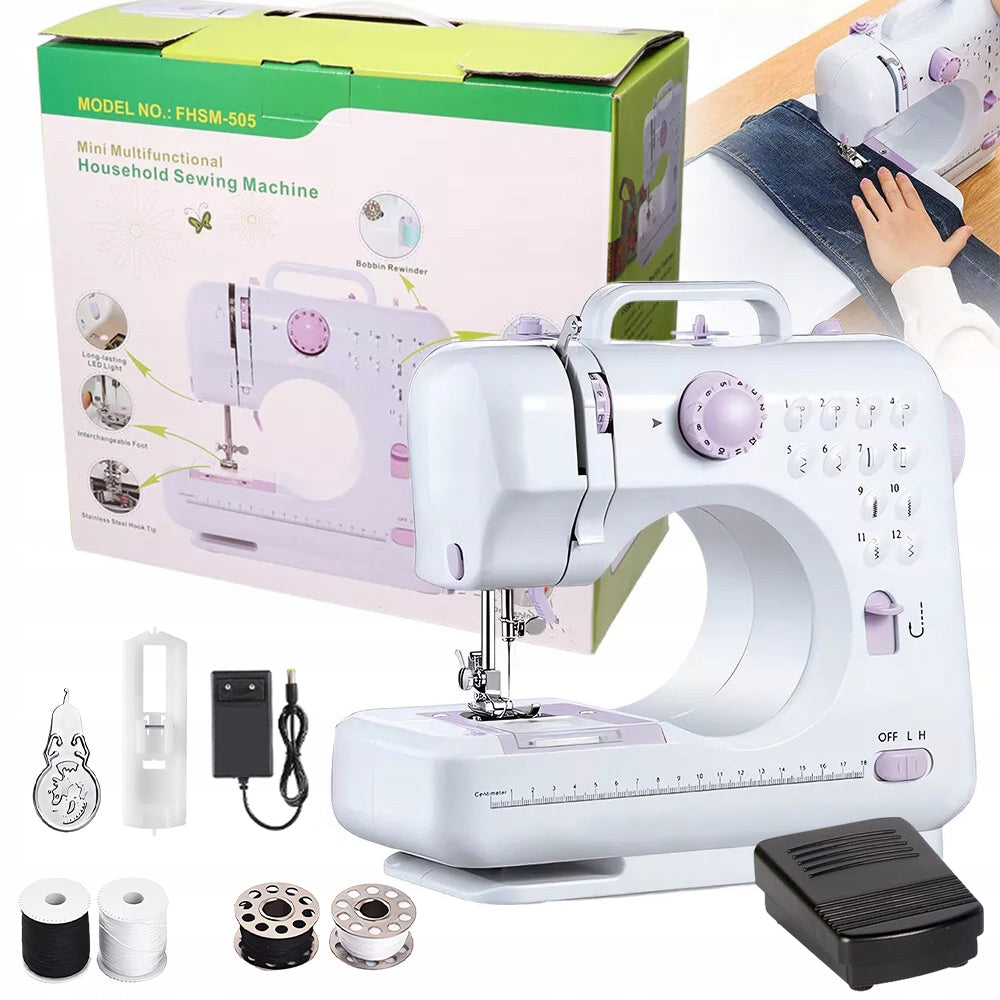MINI MECHANICAL HOME SEWING MACHINE WITH PEDAL AND 12 KINDS OF STITCHES