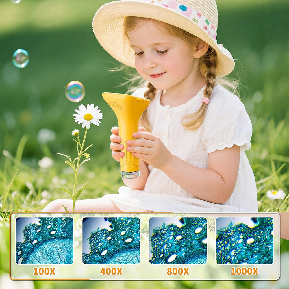 MINI MICROSCOPE POCKET SCREEN IPS 3,0" LED PORTABLE FOR KIDS GIFT Model EDUKACYJNY MIKROSKOP