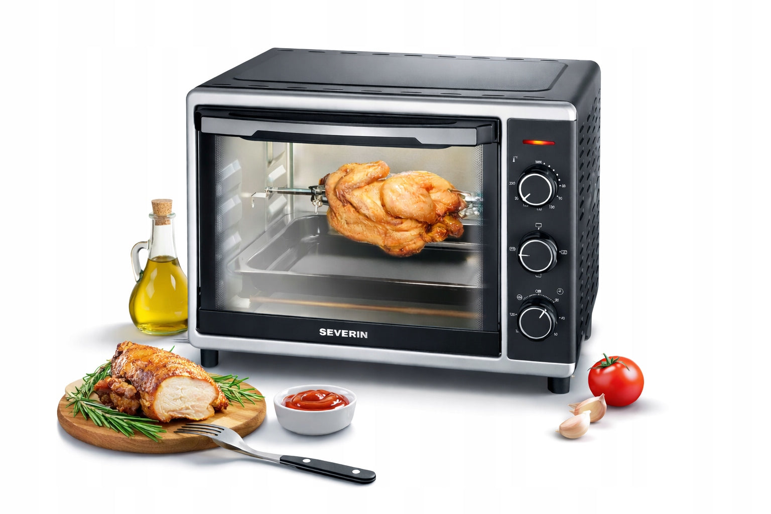 MINI OVEN 30L THERMOCOUPLE SPIT 1600W BLACK SEVERIN TO2056