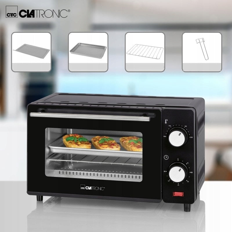 MINI OVEN ELECTRIC TIMER TOASTER GRILL 7L 650W FREESTANDING STRONG Dominant color black