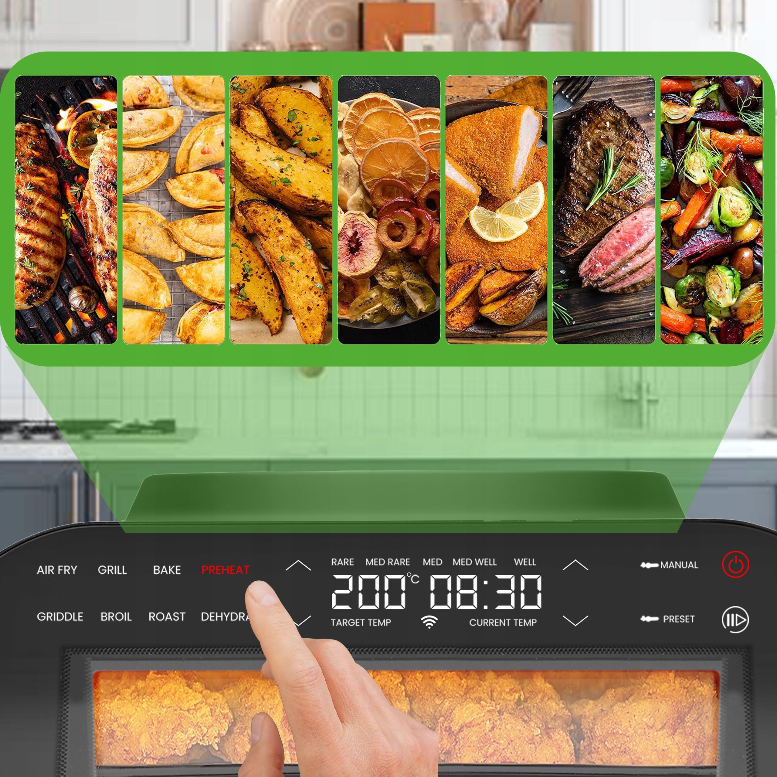 MINI OVEN GRILL ELECTRIC AIR FRYER NON-FAT AIR FRYER Temperature control yes