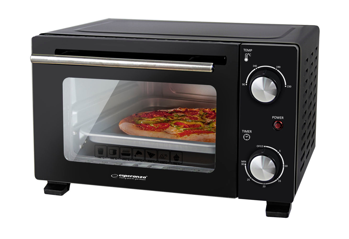 MINI OVEN SMALL TOASTER FREESTANDING DOUBLE DOORS 10L 800W TO 230°C Manufacturer code 5905388886244