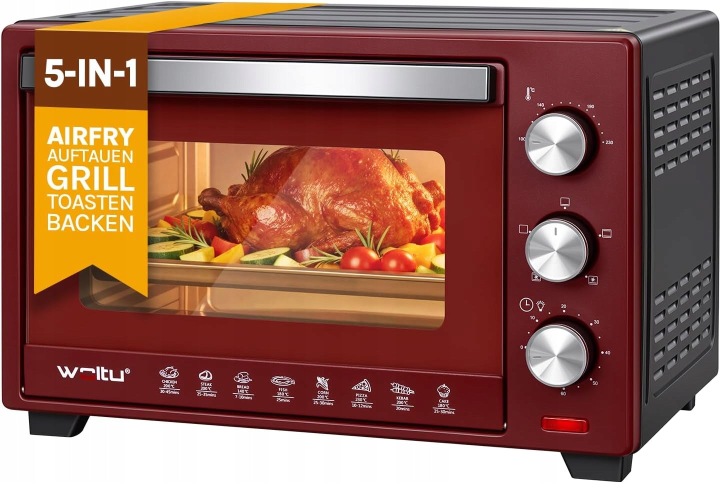 MINI OVEN WOLTU 28 l, pizza oven 1600 W, 100 – 230 °C