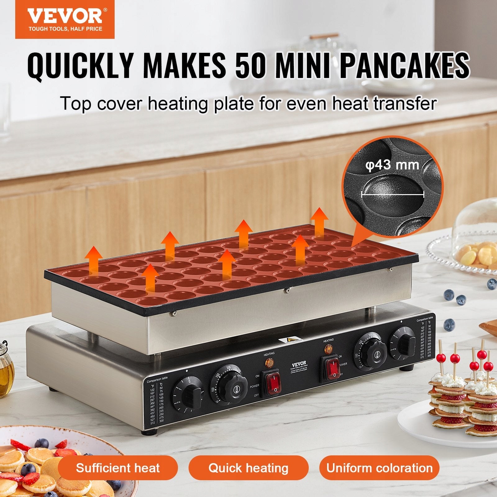 MINI PANCAKE MAKER COMMERCIAL DUTCH MINI BAKING MACHINE Power rating 1700 W