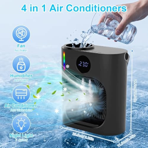 MINI PORTABLE AIR CONDITIONER 900ML COOLING AIR FOR HOME OFFICE Dominant color clear