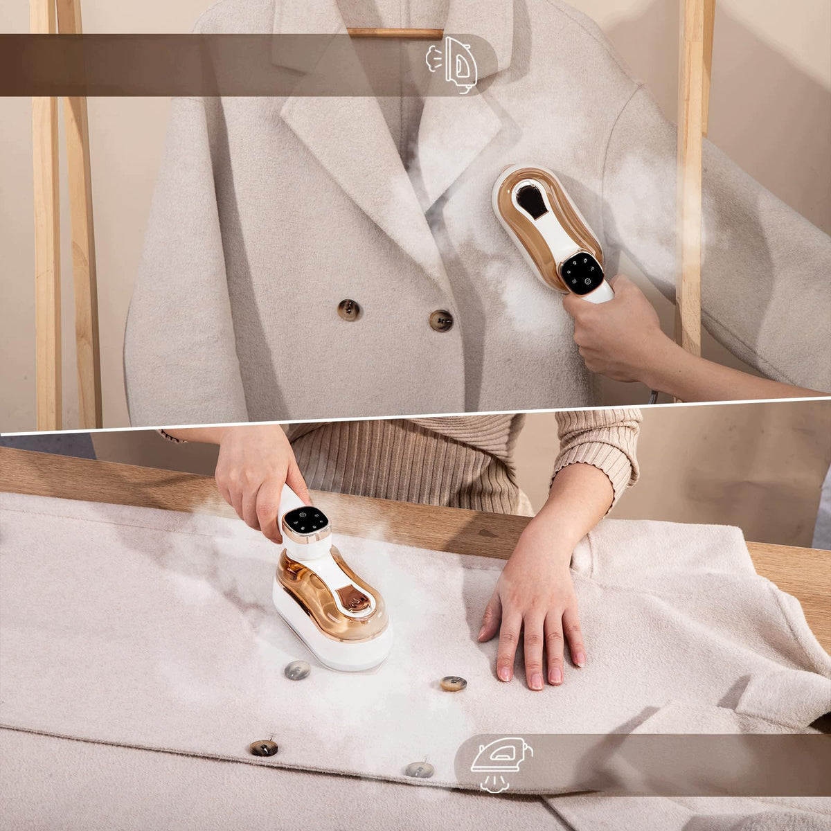 MINI PORTABLE TRAVEL STEAM IRON WHITE 1400W Dominant color white
