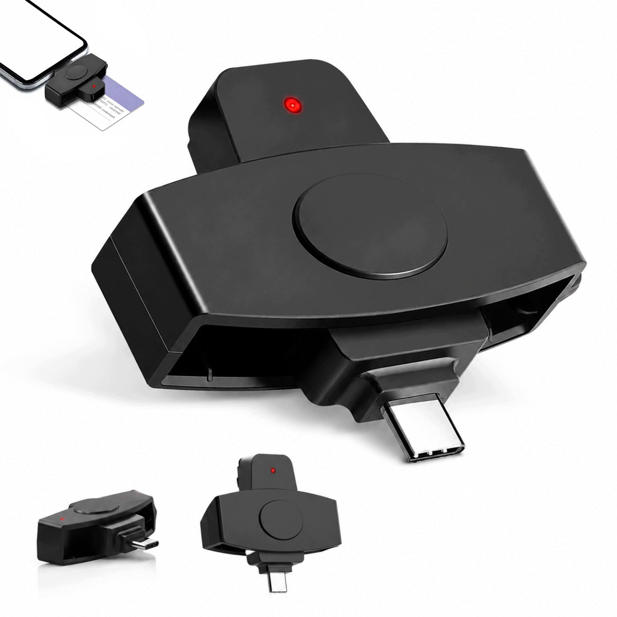 MINI PORTABLE USB C CAC SMART CARD READER FOR WINDOWS, MAC
