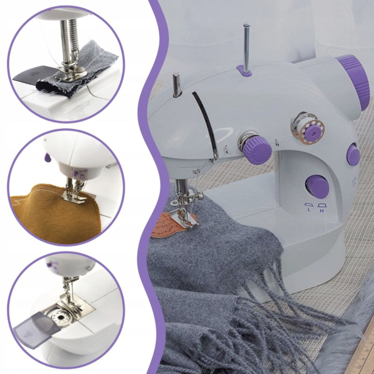MINI SEWING MACHINE LED BACKLIGHT PORTABLE 2 MODES + ACCESSORIES Brand MEMFLOW