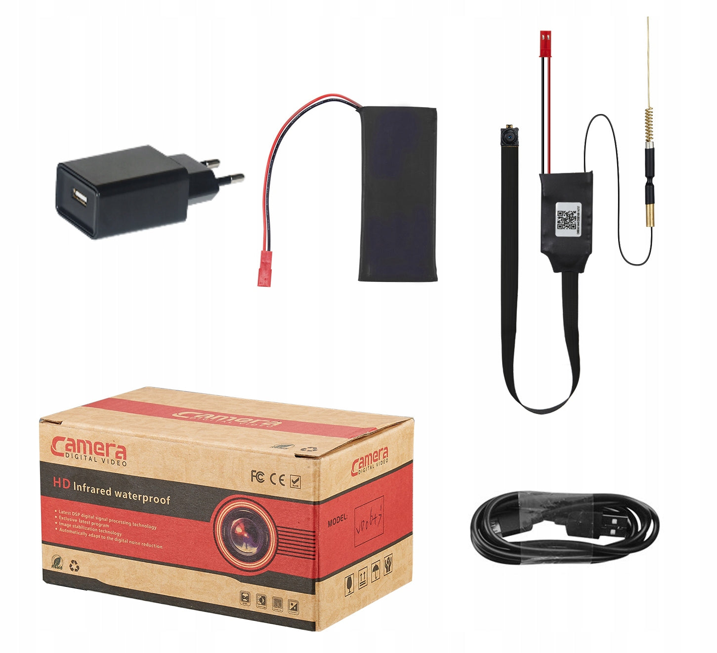 MINI SPY CAMERA HIDDEN WIFI MOTION DETECTION REMOTE VIEWING ON PHONE Packaging status original