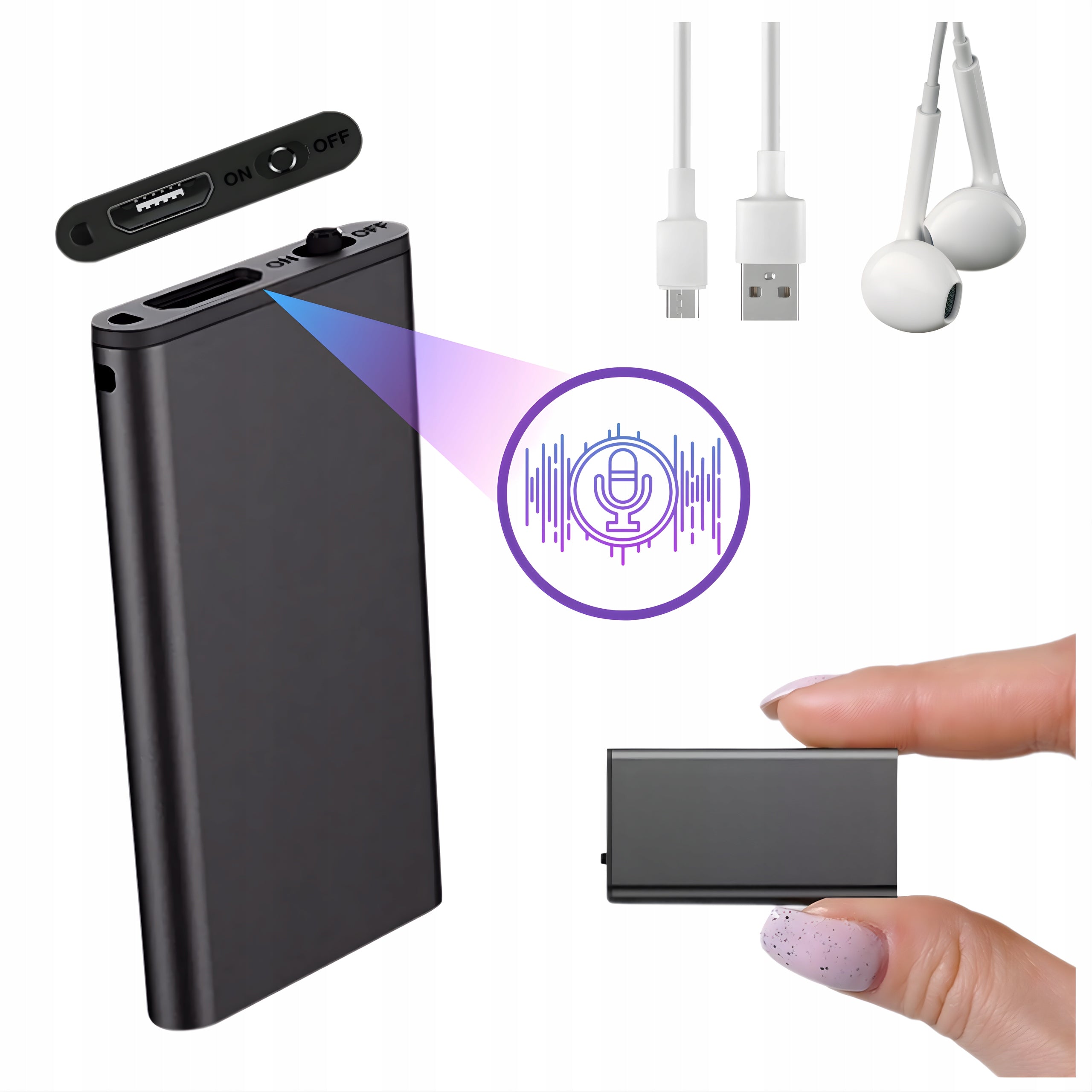 MINI SPY RECORDER SMALL EAVESDROPPING RECORDER DETECTION 2 MODES OF OPERATION