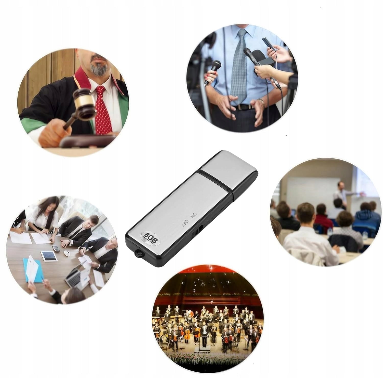 MINI SPY VOICE RECORDER EAVESDROPPING FLASH DRIVE DISCREET USB RECORDER 2in1 Manufacturer code Mini dyktafon szpiegowski pendrive 8GB USB