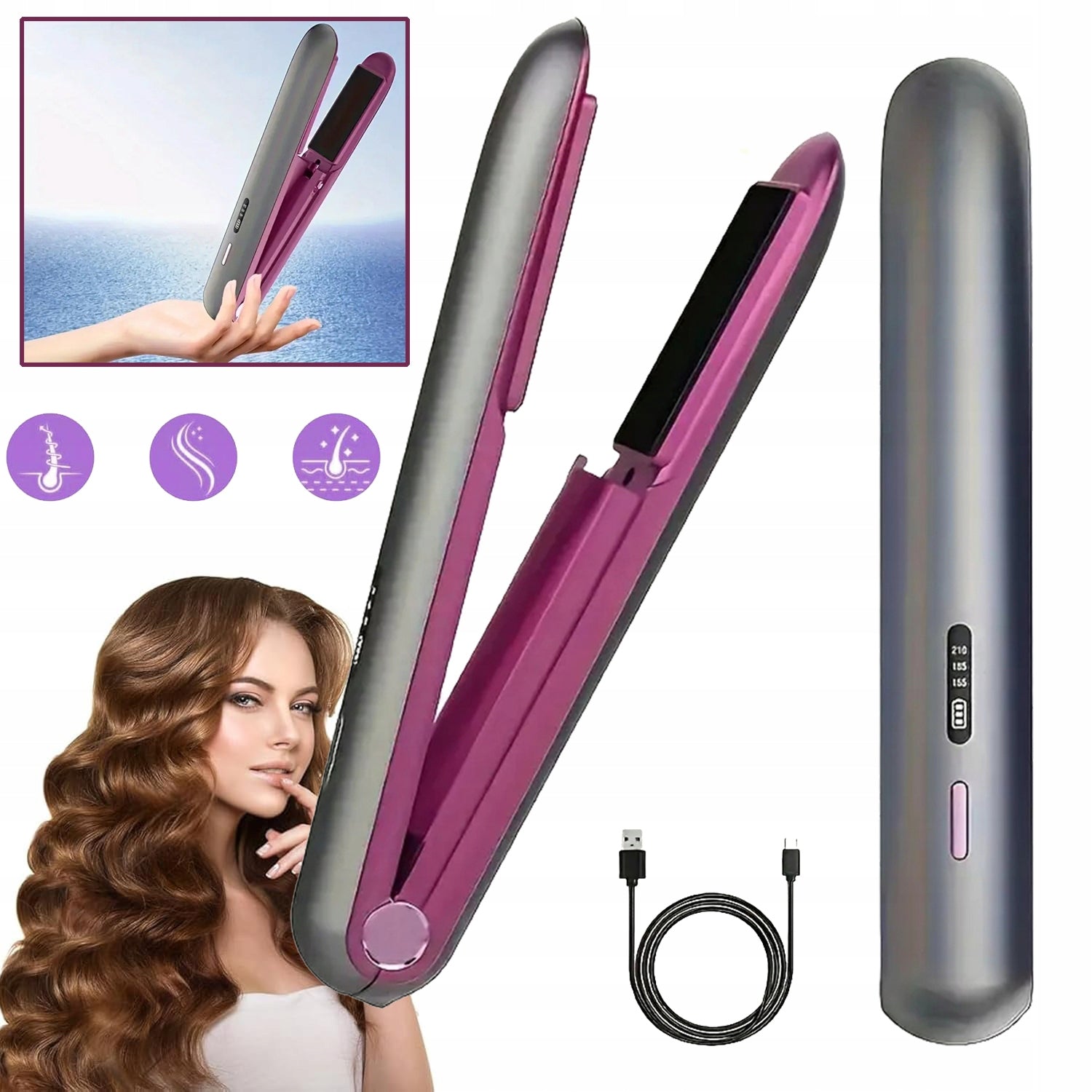 MINI STRAIGHTENER FOR SHORT HAIR, HAIR STRAIGHTENER, FLAT HEATING