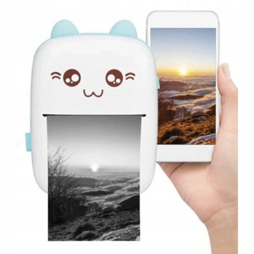MINI Thermal PHOTO PRINTER for Kids CAT Portable + 11 Rolls Packaging status original