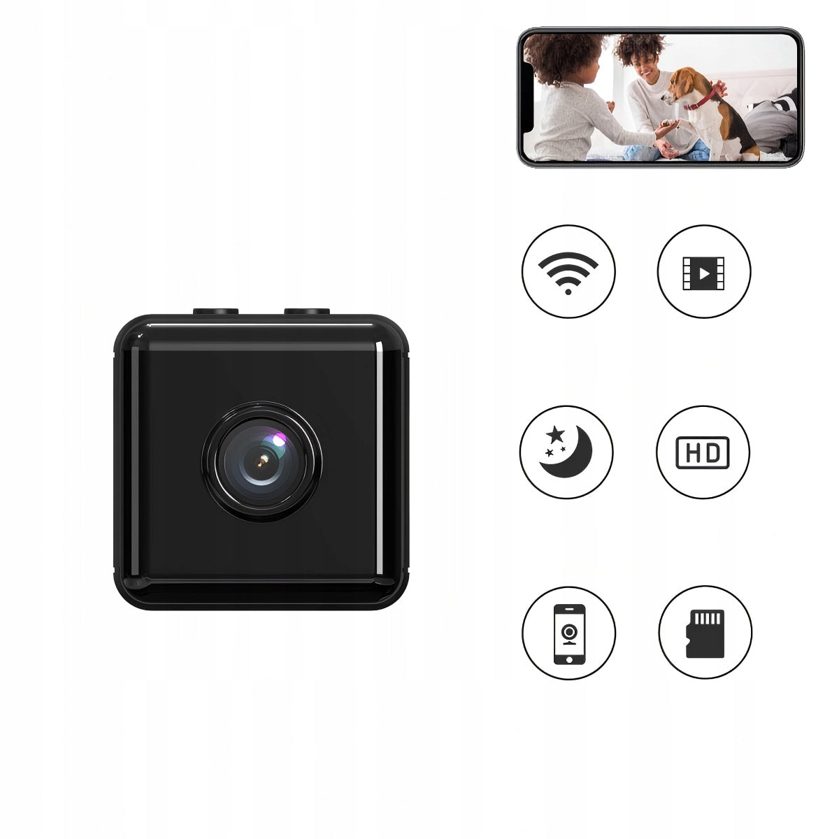 MINI WIFI CAMERA SPY HIDDEN ANDROID REMOTE VIEWING MOTION SENSOR Manufacturer code Official-PolMart Mini kamera 002