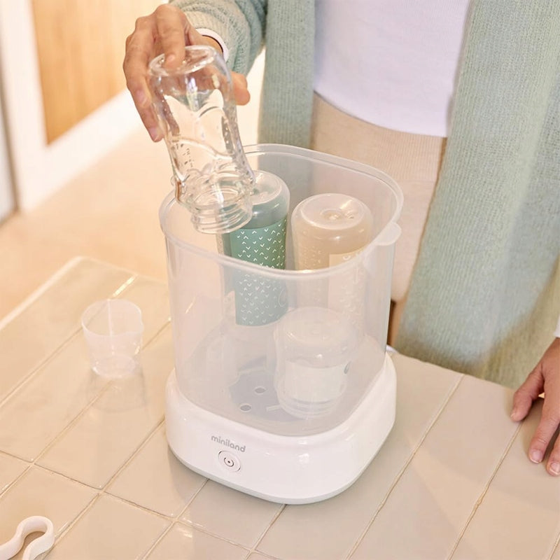 MINILAND Steamy 2in1 STEAM STERILIZER 5 bottles 8 minutes + pliers Packaging status original