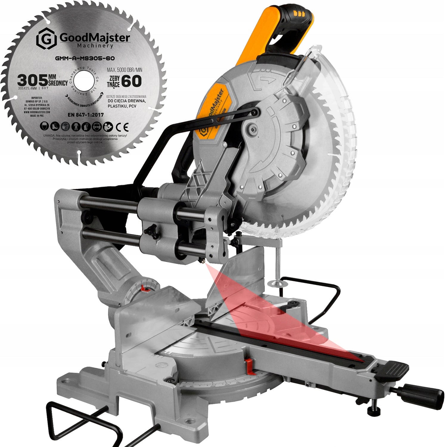 MITER SAW WITH FEED Laser BEVEL SAW Cap 2000W 305mm GMM-MS305