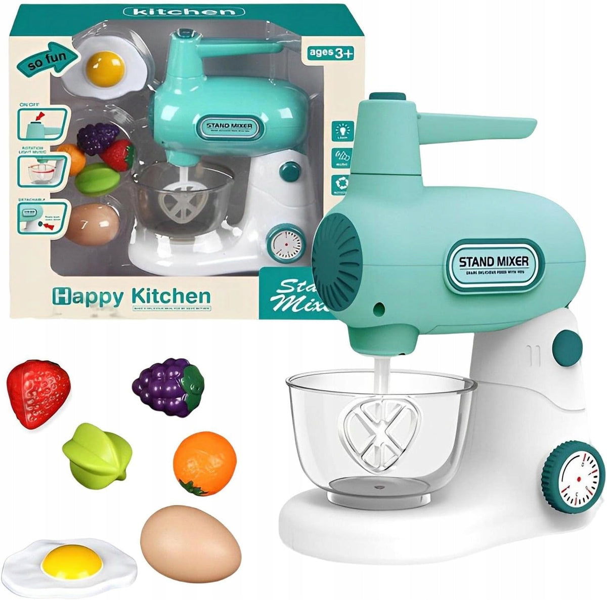 MIXER FOOD PROCESSOR BATTERY OPERATED LIGHT SOUND AGD + ACCESSORIES