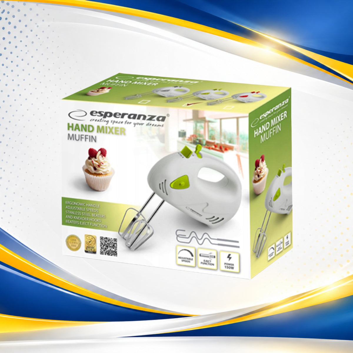 MIXER Handheld Food Processor 7 Gears 4 TIPS 150 W Muffin Esperanza Manufacturer code MIKRES MUFFIN