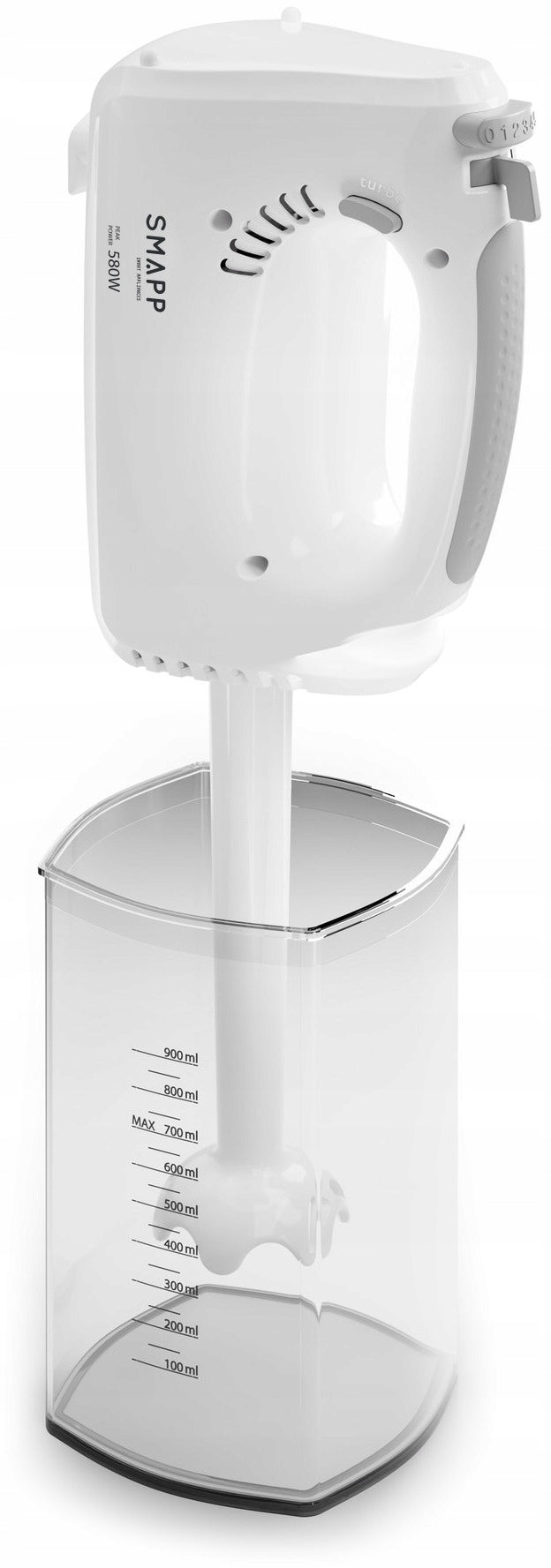 MIXER WITH CAP AND CUP Smapp 451.5 580W Turbo 5 Speeds White Packaging status original