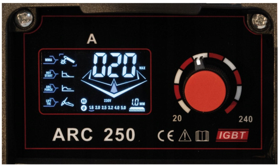 MMA / TIG inverter electrode welder ARC 250 WELDMAN 240 A 60% Manufacturer code 103 020