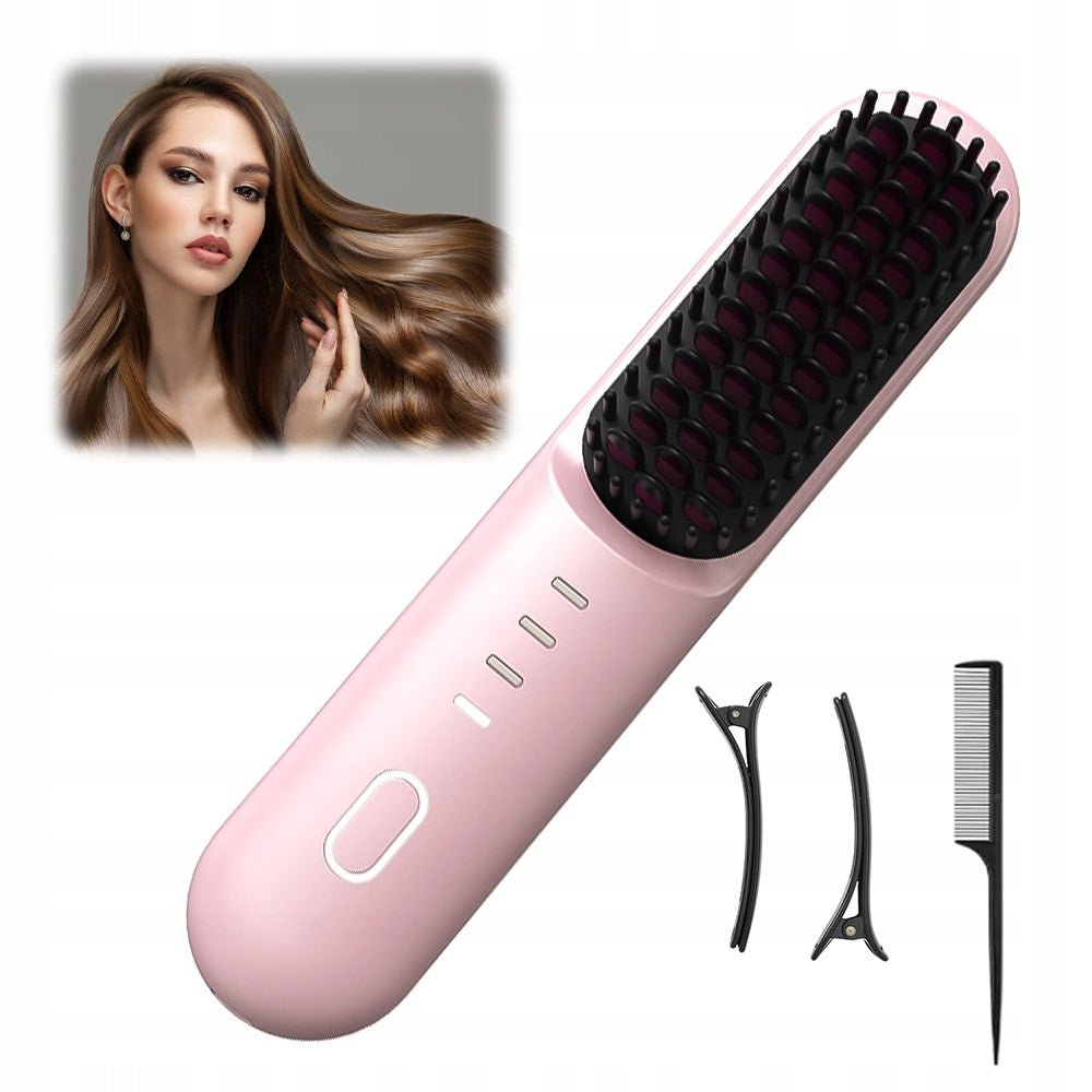 MOBILE HAIR STRAIGHTENING BRUSH MINI STRAIGHTENER USB TRAVEL Packaging status original