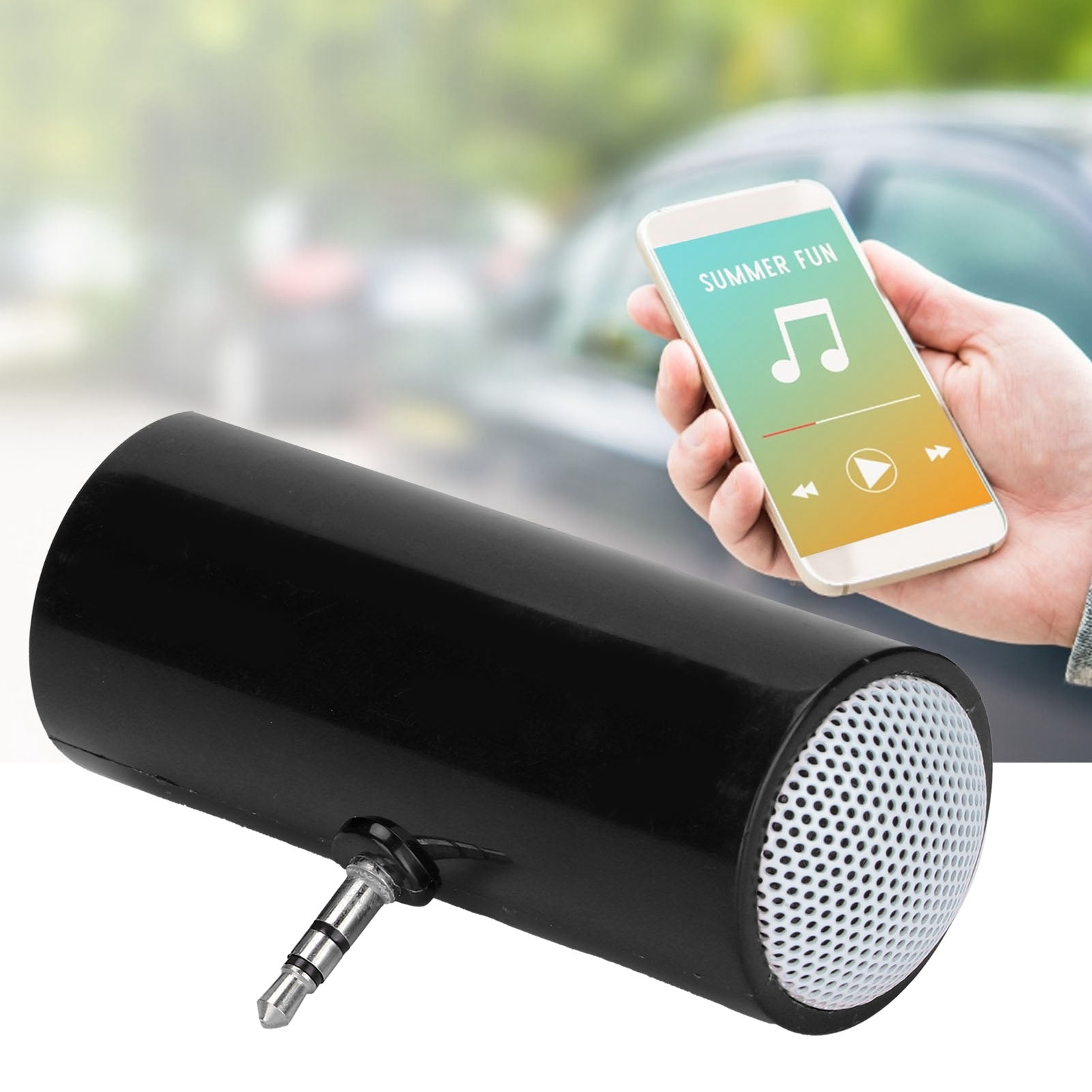 MOBILE STEREO SPEAKER PORTABLE MINI JACK 3.5 MM BLACK Packaging status original