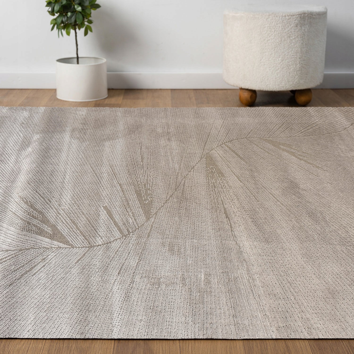 MODERN BEIGE CARPET 120X170 CM SOFT DURABLE FOR LIVING ROOM COSTA Length 170 cm