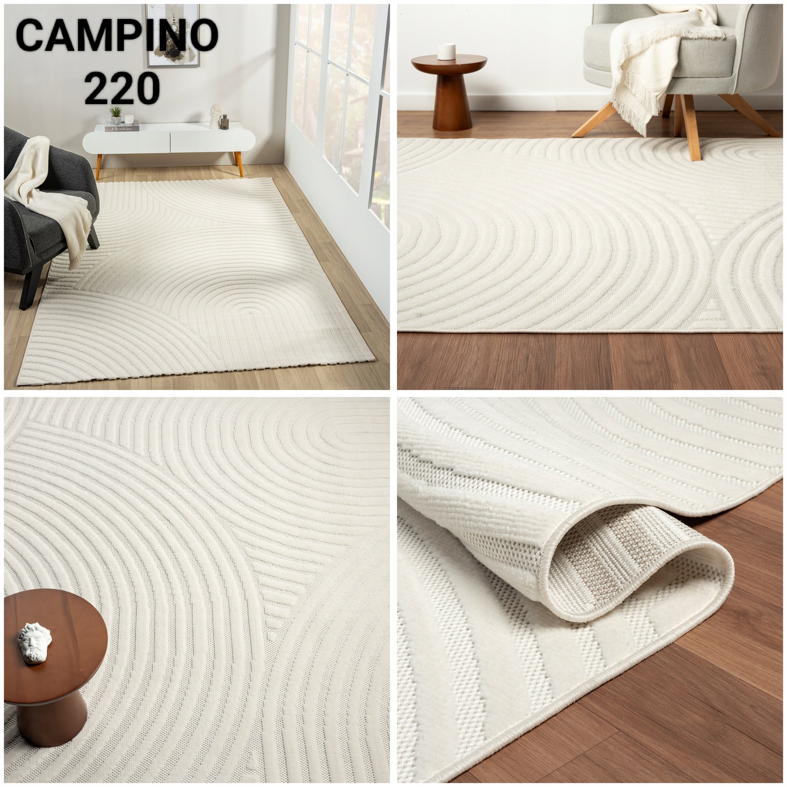 MODERN ELEGANT CARPET 120x170 FOR LIVING ROOM CREAM VARIOUS DESIGNS Manufacturer code CAMPINO 220 CREME