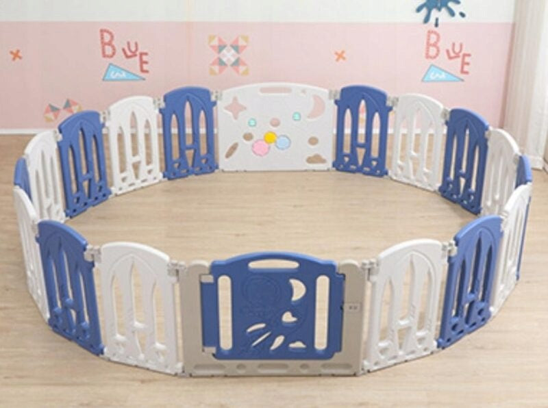 MODULAR FOLDING PLAYPEN FOR CHILDREN DRY POOL 12+2 GREY-WHITE Brand Perfectlife