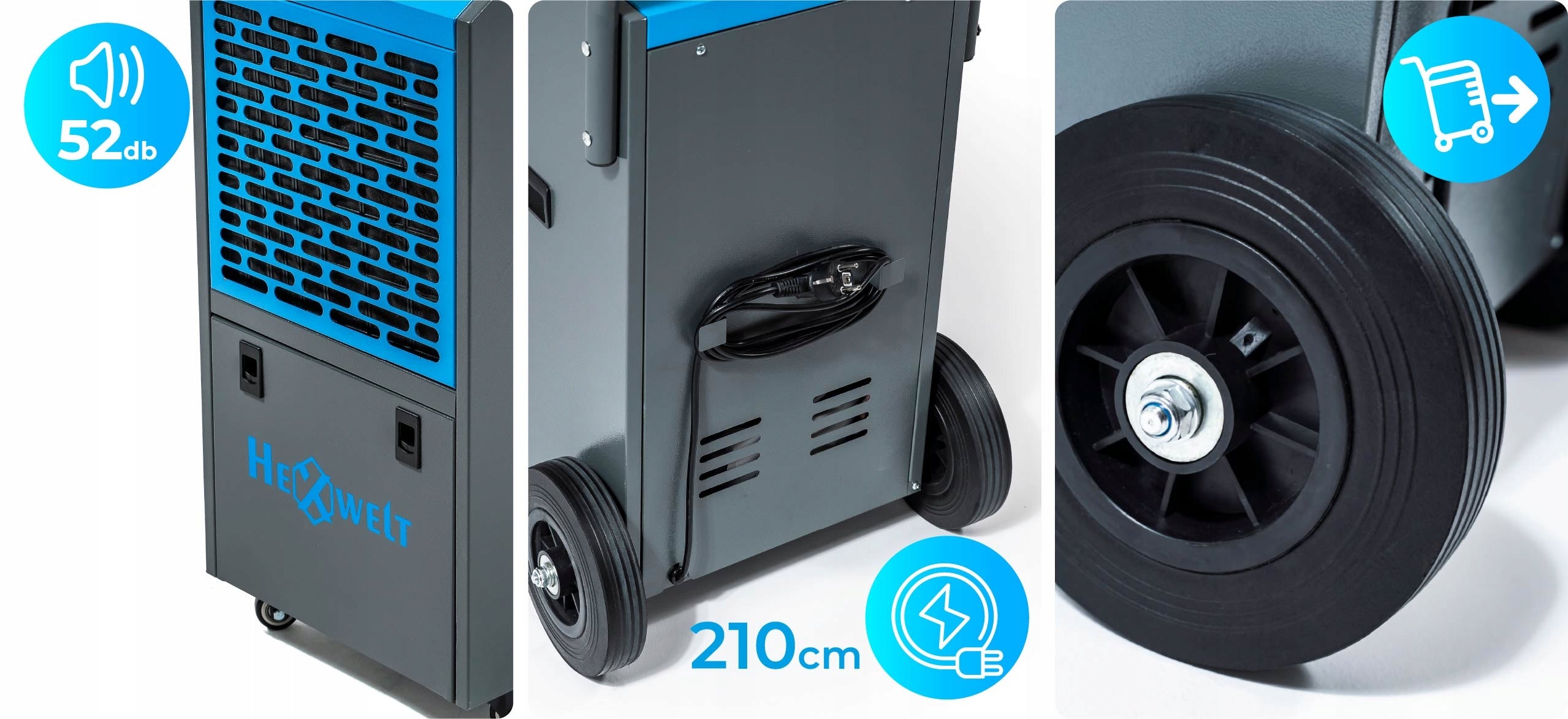 MOISTURE DEHUMIDIFIER 650W CONSTRUCTION INDUSTRIAL ABSORBER 50L/24H Manufacturer code HW-50L