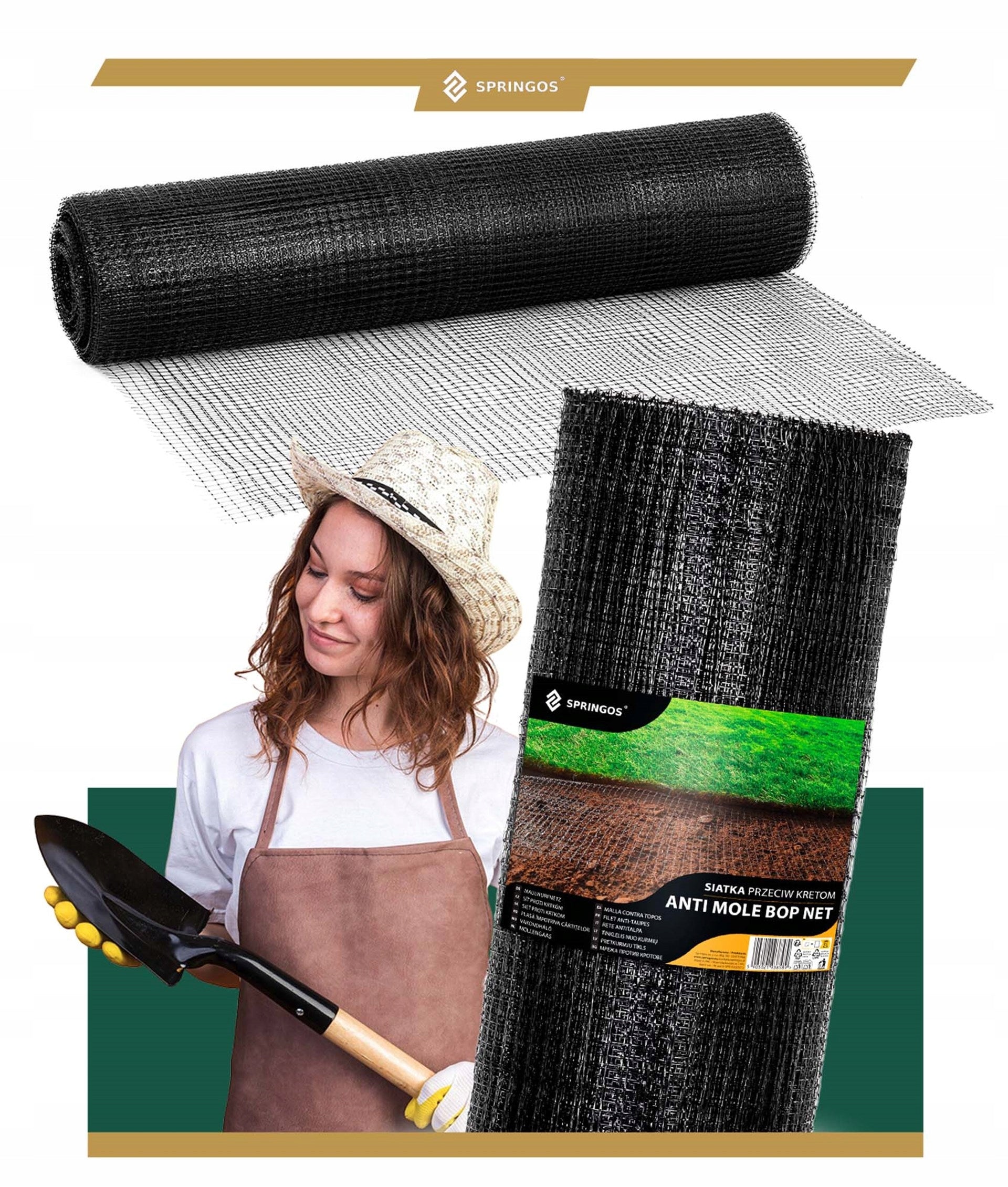 MOLE NET AGAINST MOLES STRONG PREMIUM 2x50m 30g DENSE DURABLE Brand Springos