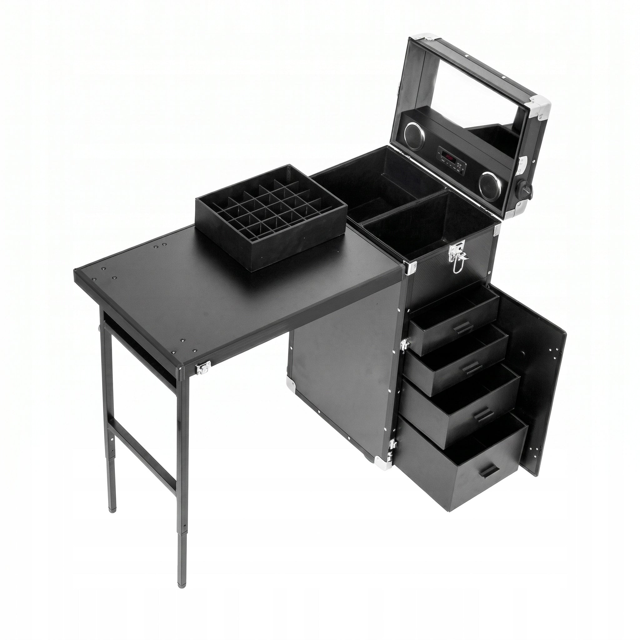 MOLLON Mobile Manicure Table Folding Trunk Bluetooth Speaker Black