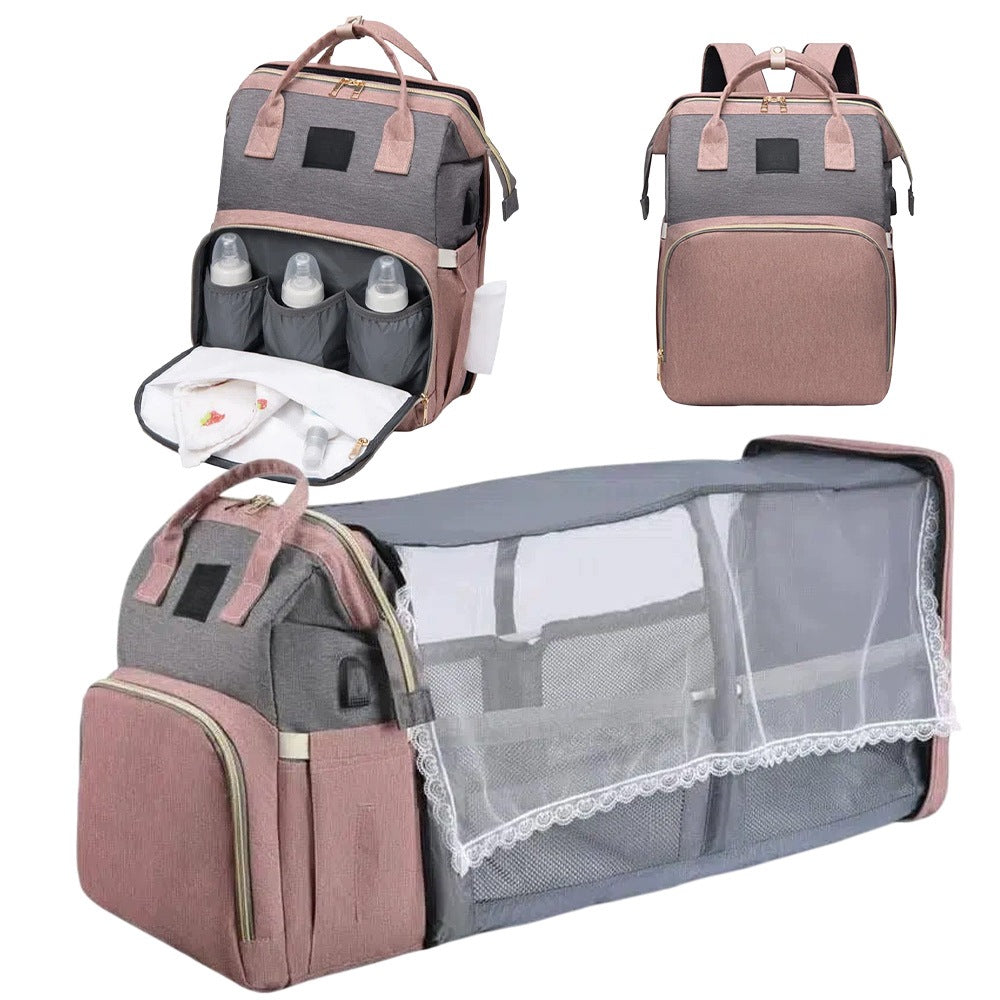 MOM BACKPACK WITH INSULATED BOTTLE POCKET WATERPROOF MATERIAL