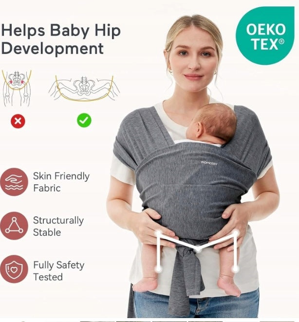 MOMCOZY baby carrier babywearing scarf 3,6-15kg easy to wear grey