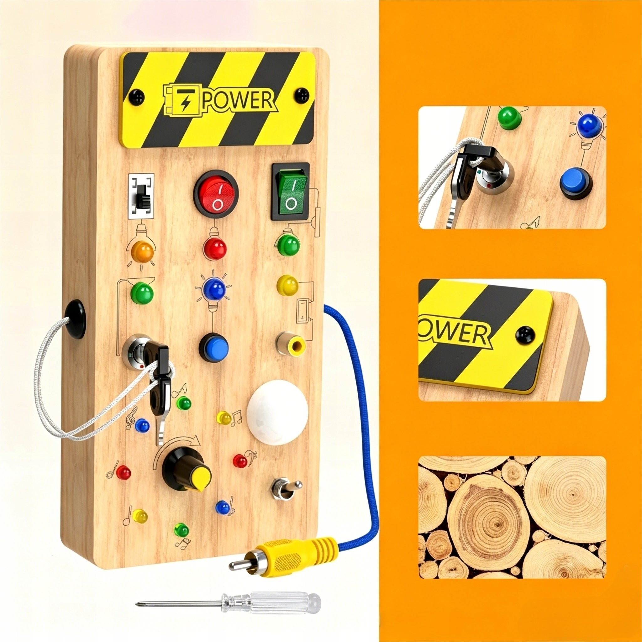 MONTESSORI BOARD SENSORY WOODEN MANIPULATIVE LED FOR CHILDREN Brand no brand